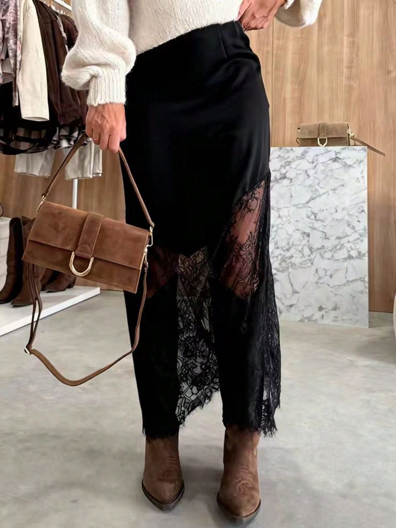 Mocha Muse Lace Skirt