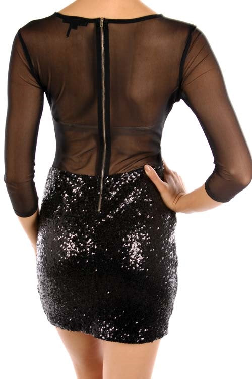 What A Fine Mesh Sequin Dress