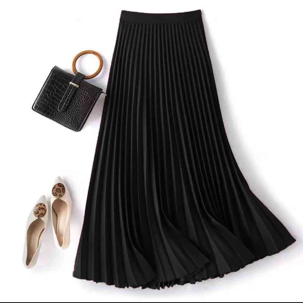 Pleated Midi Skirt