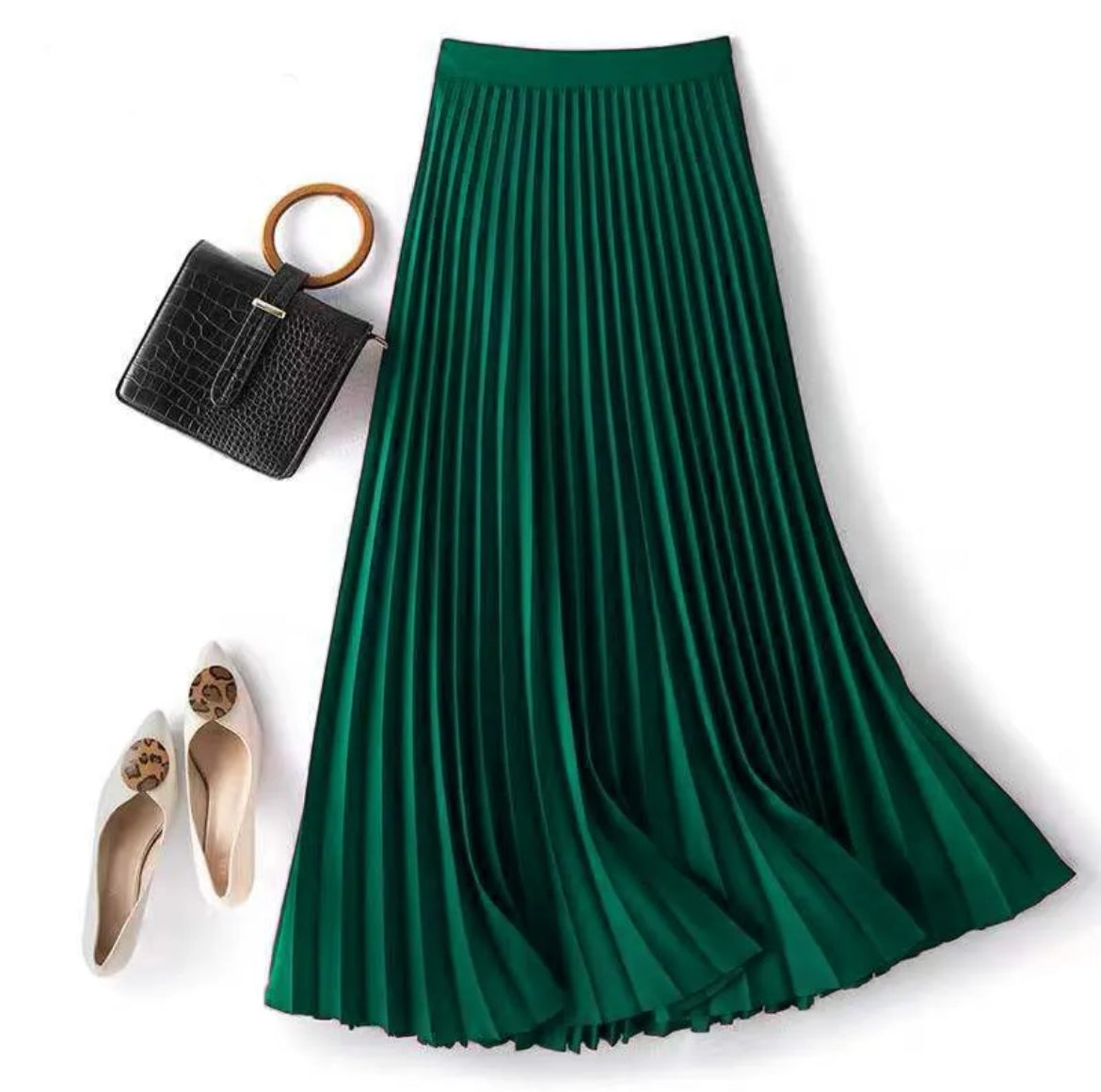 Pleated Midi Skirt