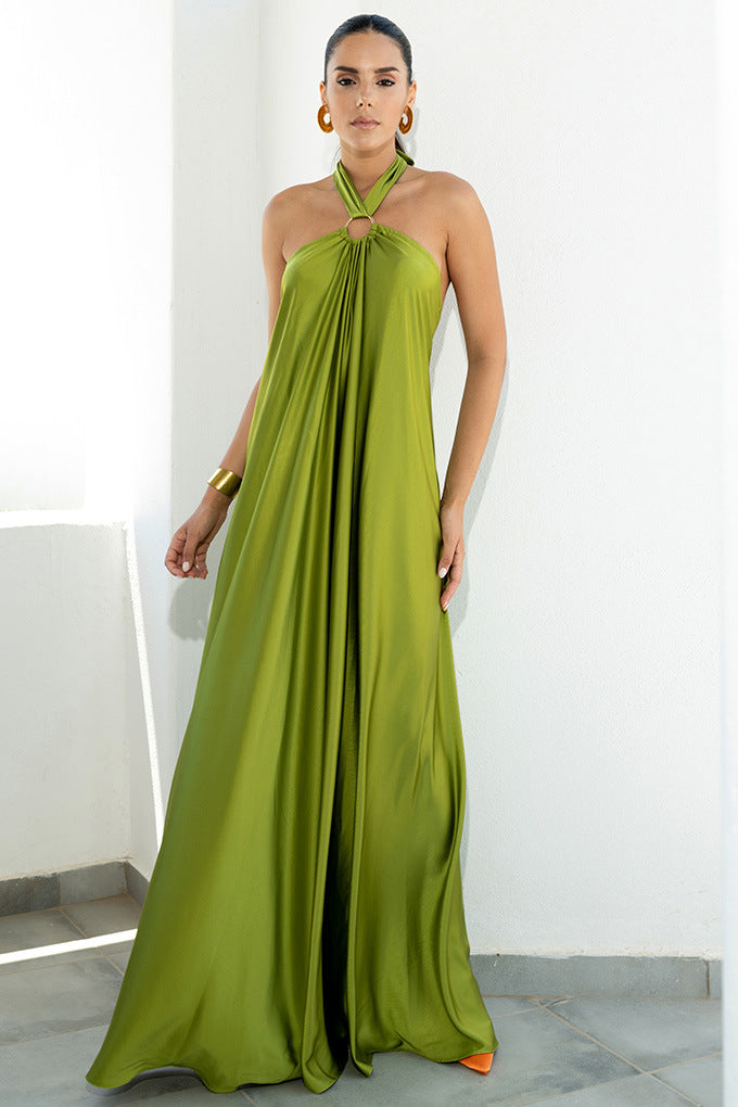 Backless Halter Neck Maxi Dress