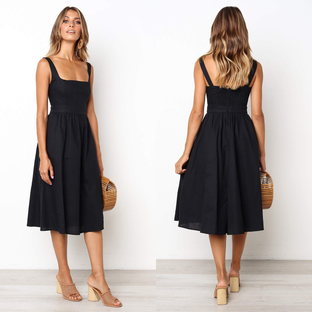 Square Neck Midi Dress
