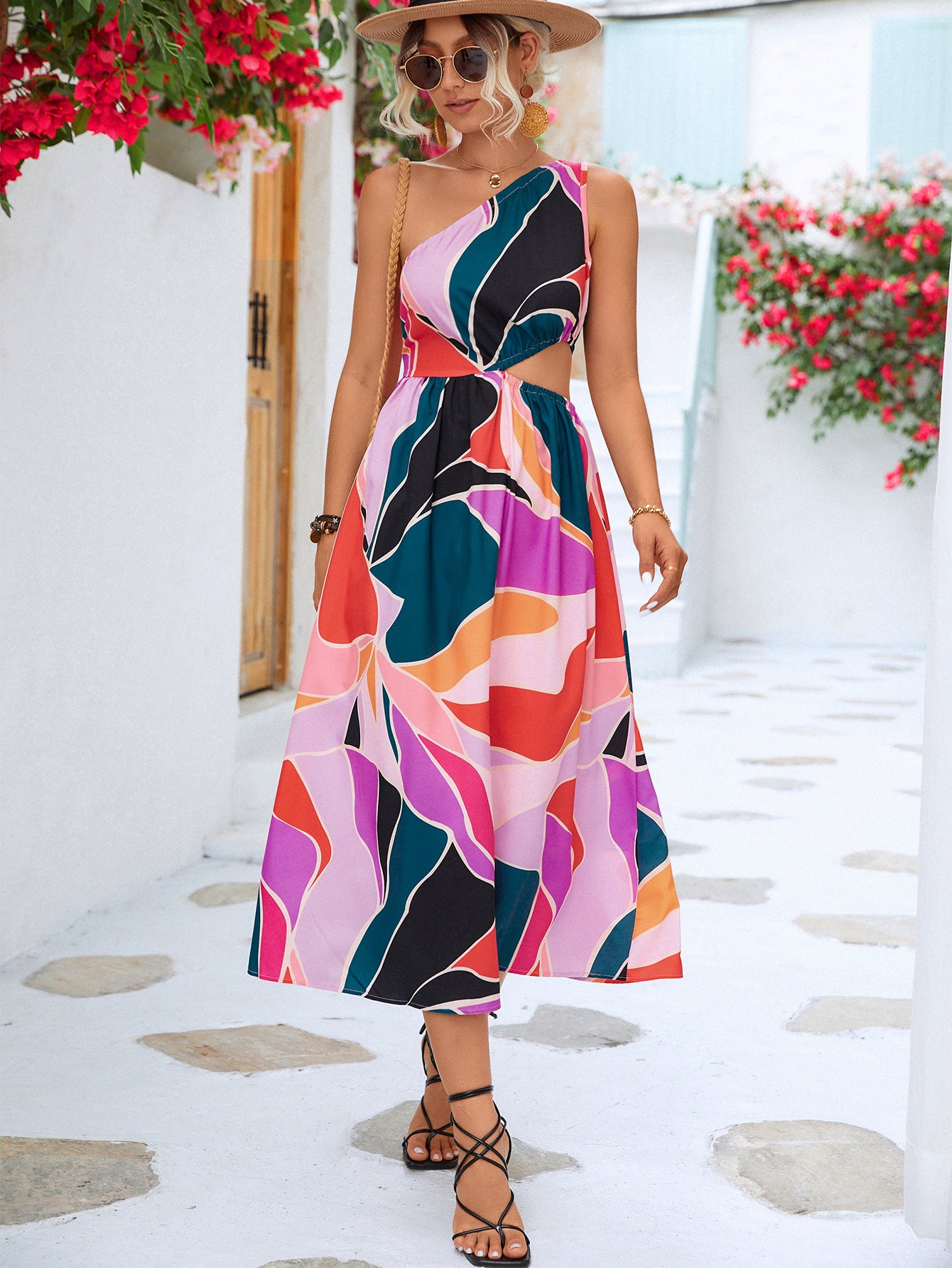 One Shoulder Cut-Out Dress