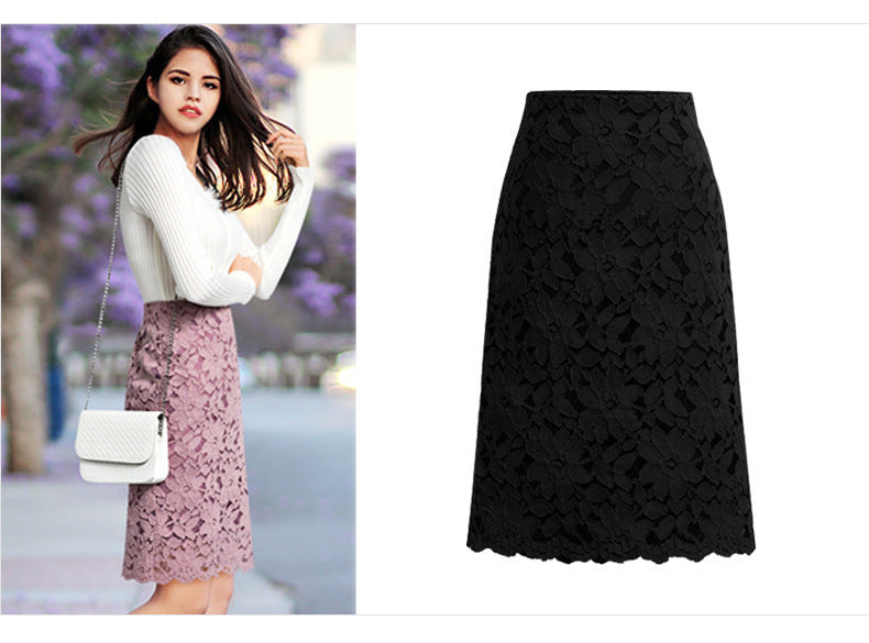 Knee Length Lace Skirt