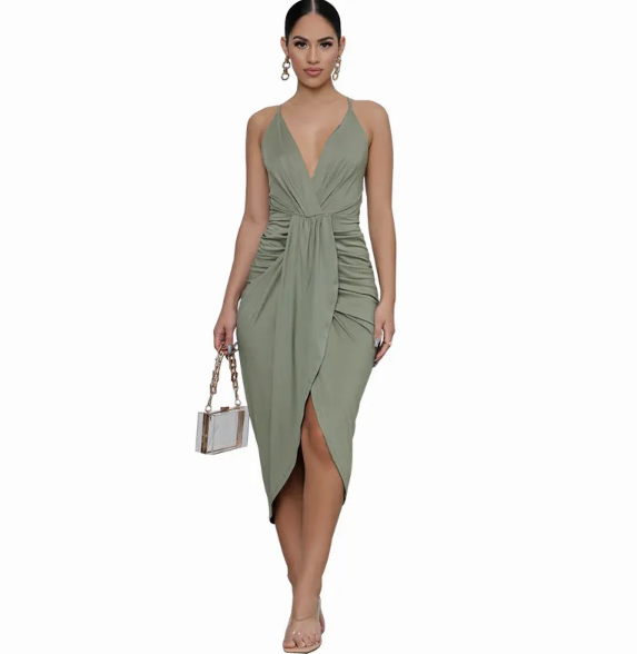 Green Draped Dress