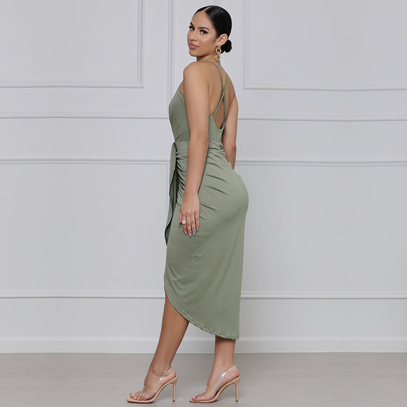 Green Draped Dress