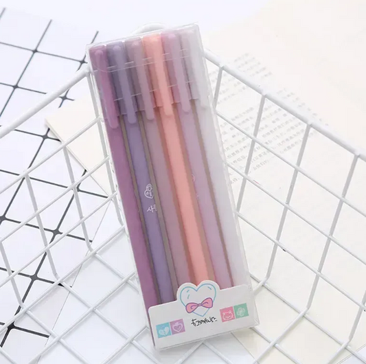Set of 6 gel pens- Purple Series