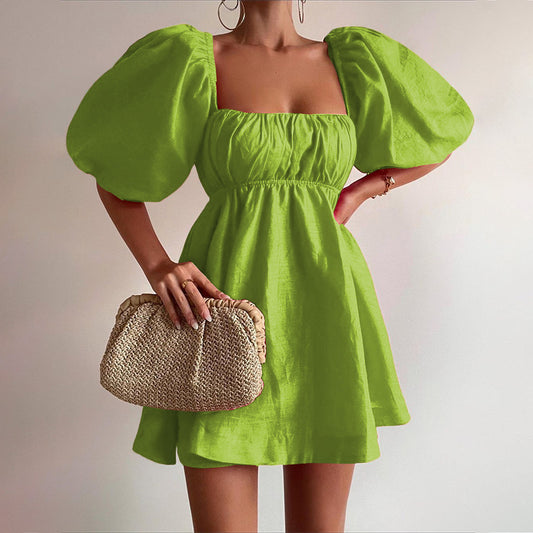 Light Green Wide Neck Dress