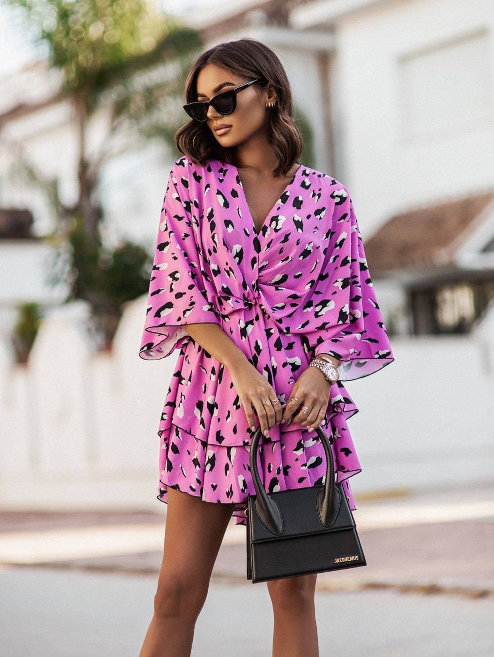 Orange and Pink Floral Dress