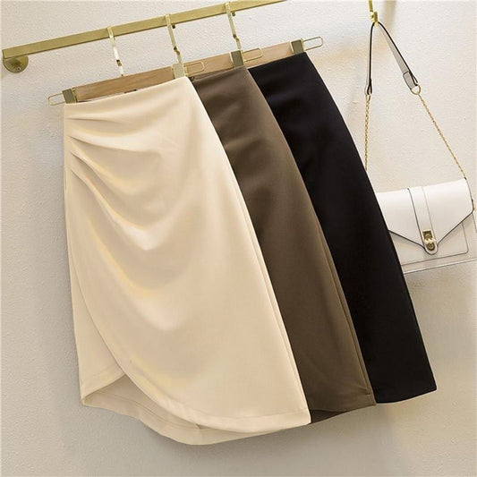 Cream Ruched Skirt