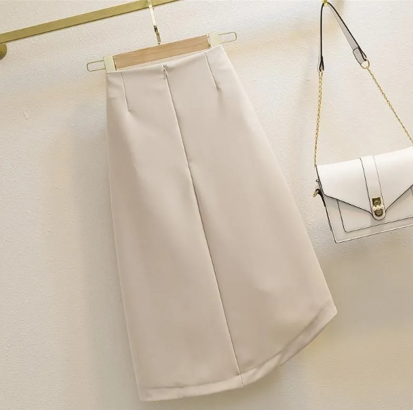 Cream Ruched Skirt