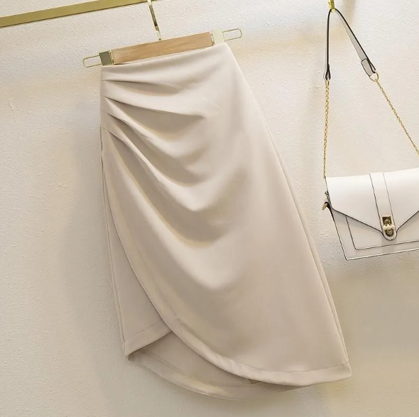 Cream Ruched Skirt