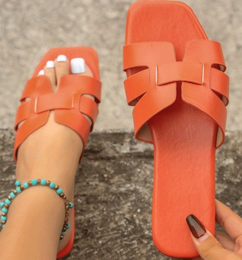 Strappy Square Toe Sandals