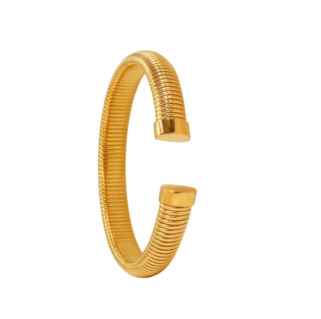 Stainless Steel Spiral 18K Gold Bracelet