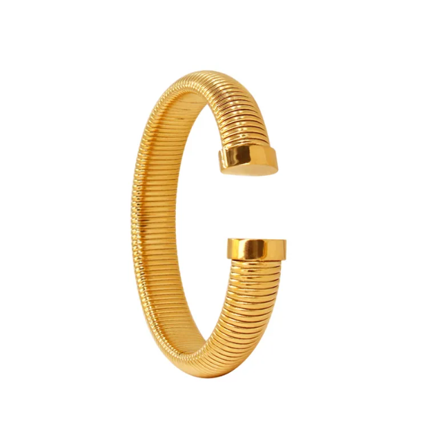 Stainless Steel Spiral 18K Gold Bracelet