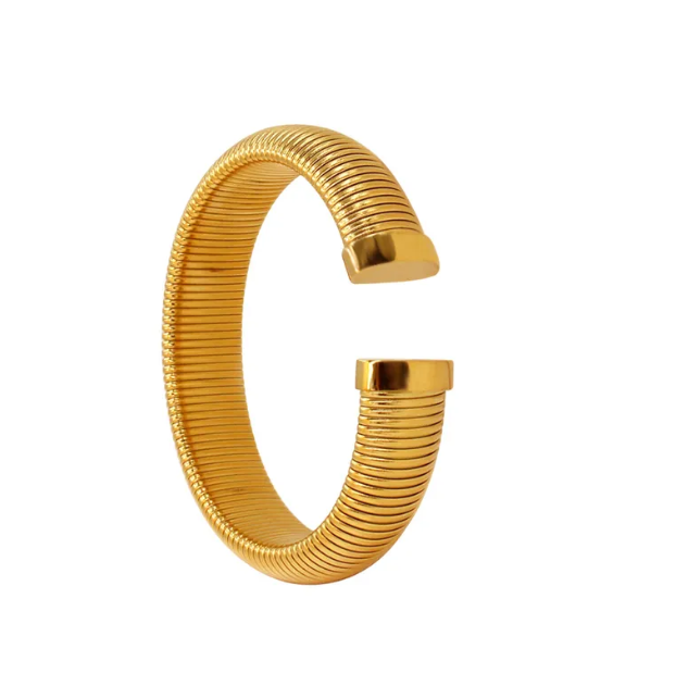 Stainless Steel Spiral 18K Gold Bracelet