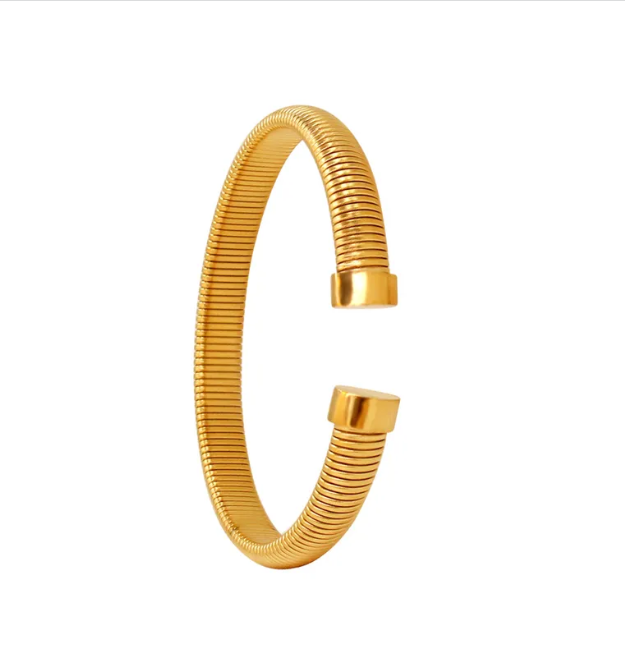 Stainless Steel Spiral 18K Gold Bracelet