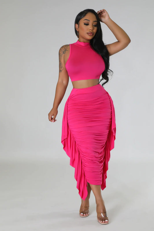 Cut-Out Crop Top and Skirt Set