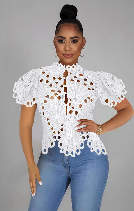 Cut-Out Lace Top