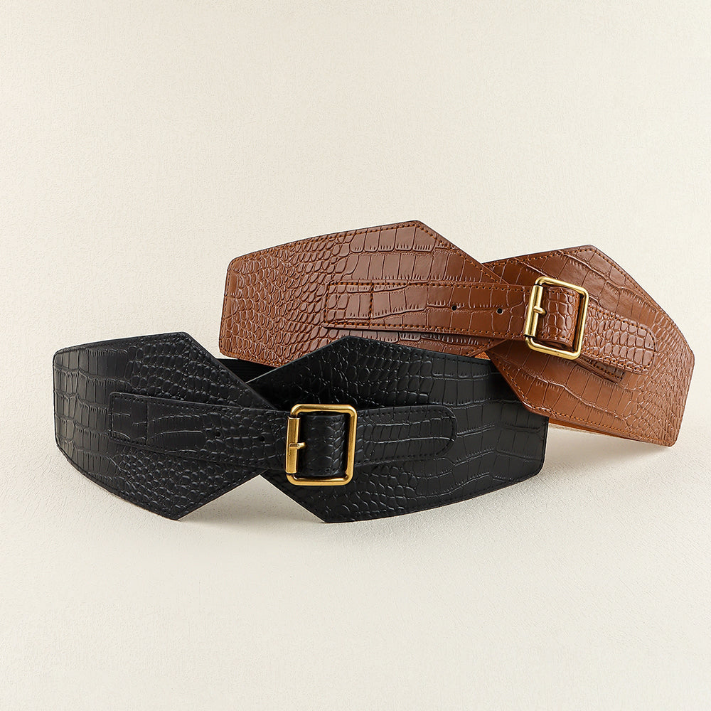 Wide Belt with Buckle