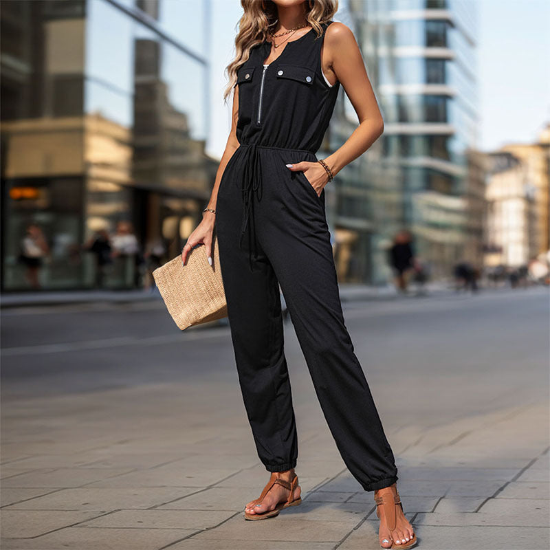 Black Sleeveless Jumpsuit 