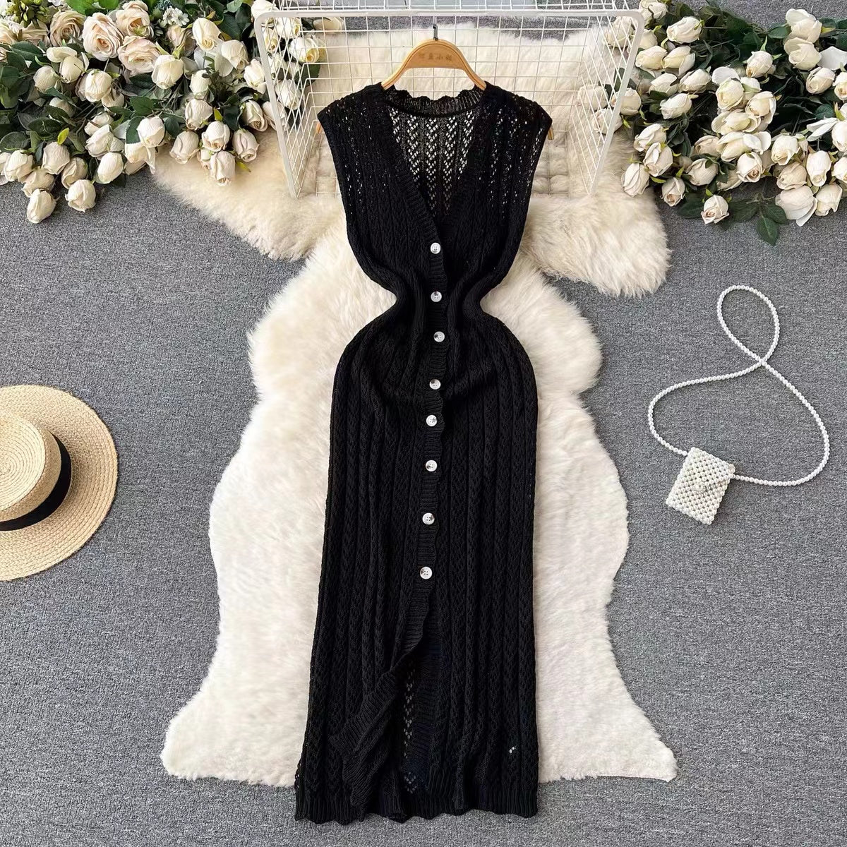 Vintage Style Midi Knit Dress