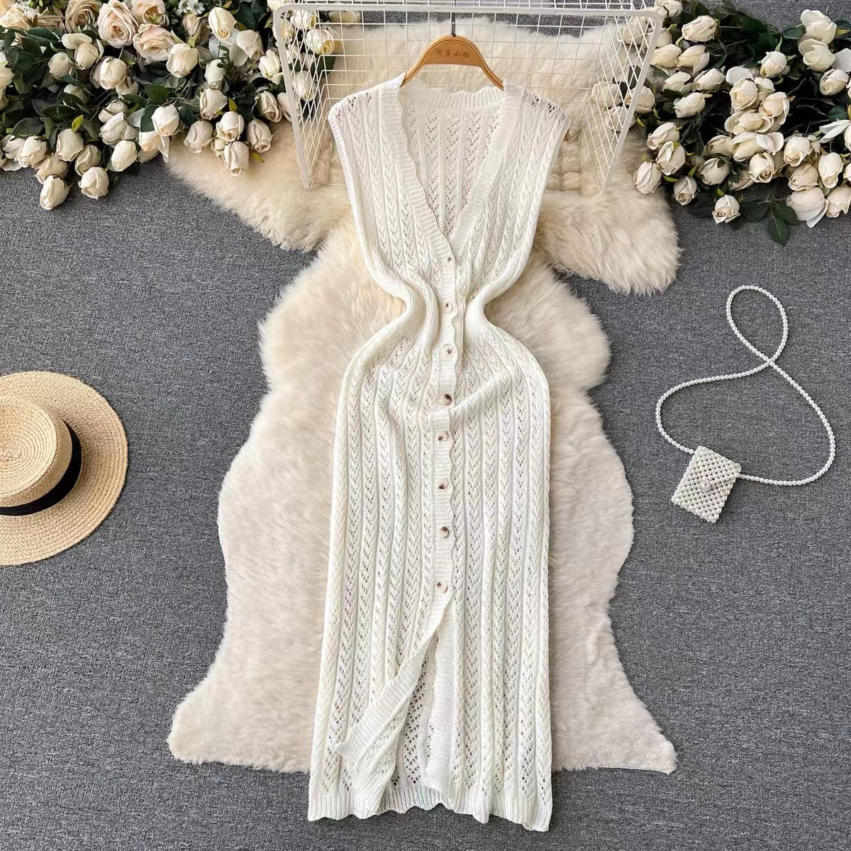 Vintage Style Midi Knit Dress