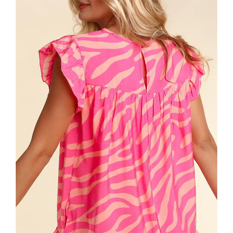 Pink Zebra Printed Dress