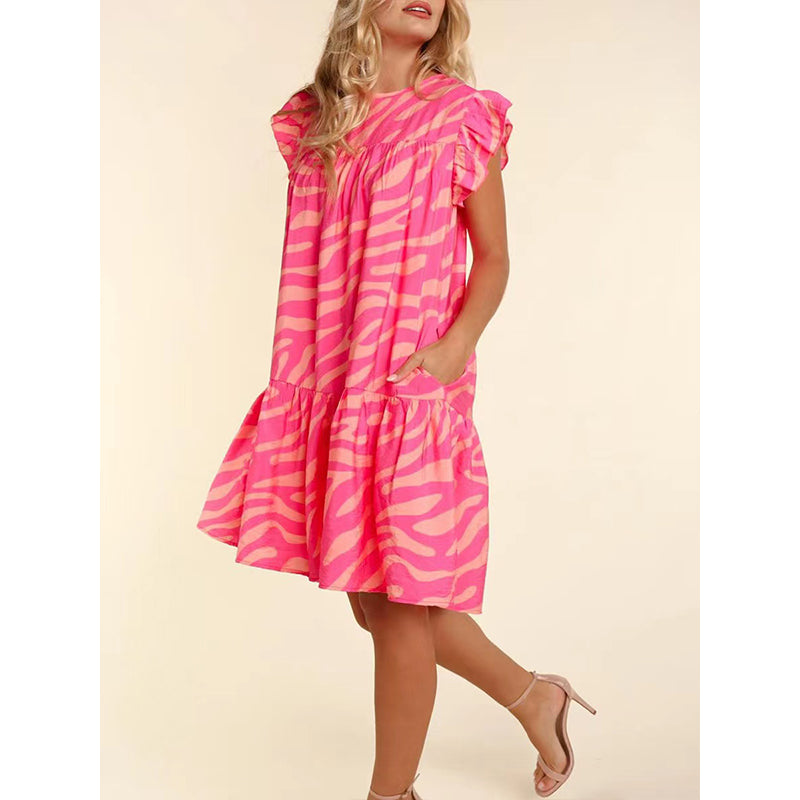 Pink Zebra Printed Dress