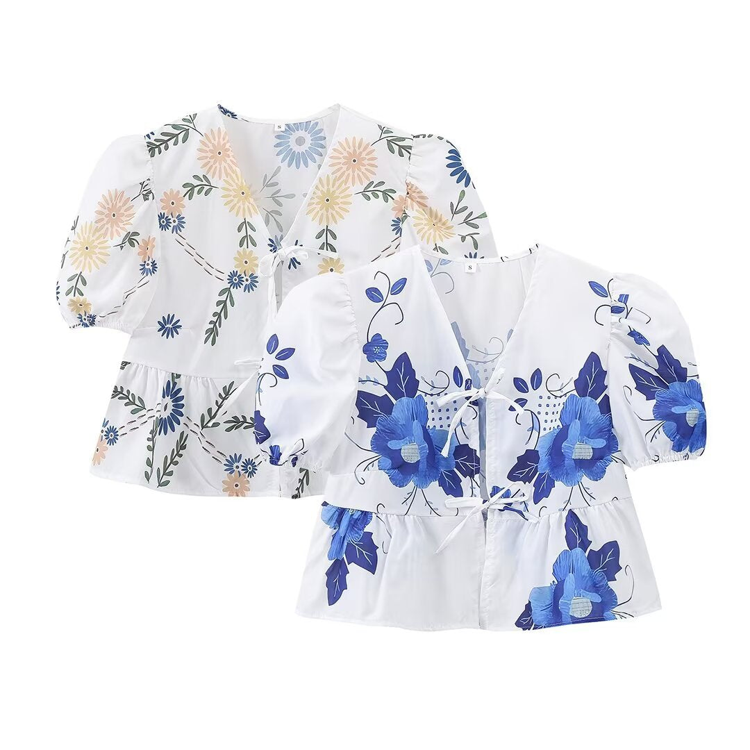 Floral Bow Front Top