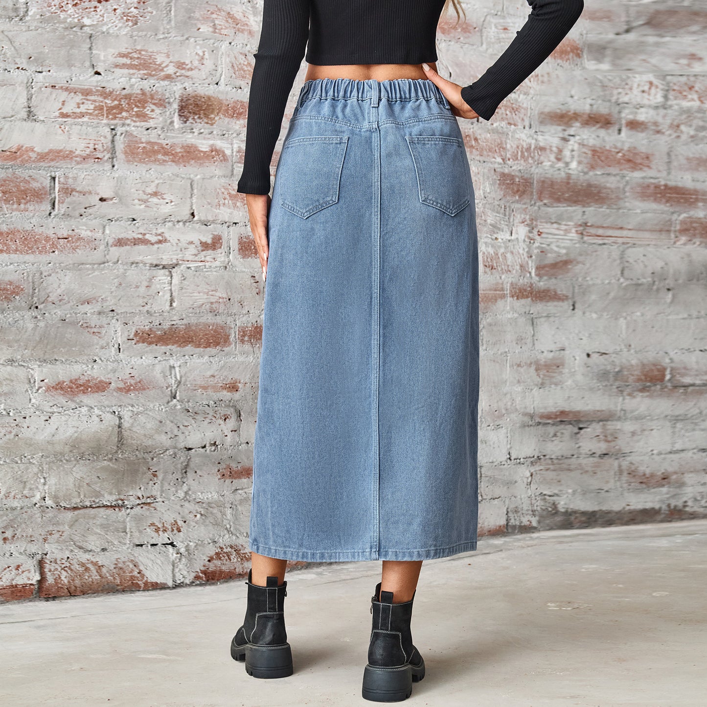 Midi Denim Skirt