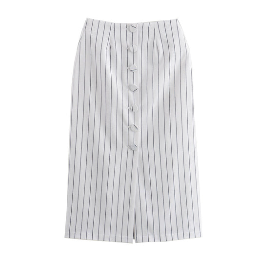 Pinstripe Midi Skirt