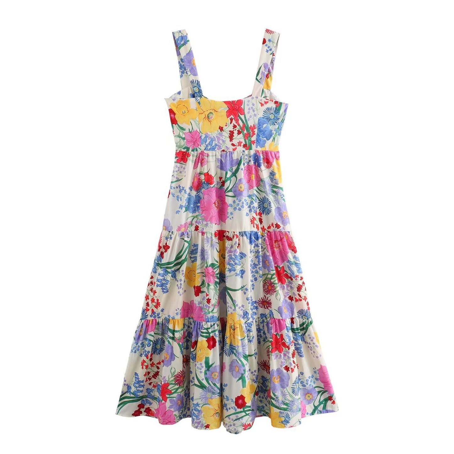 Botanical Print Empire Waist Dress