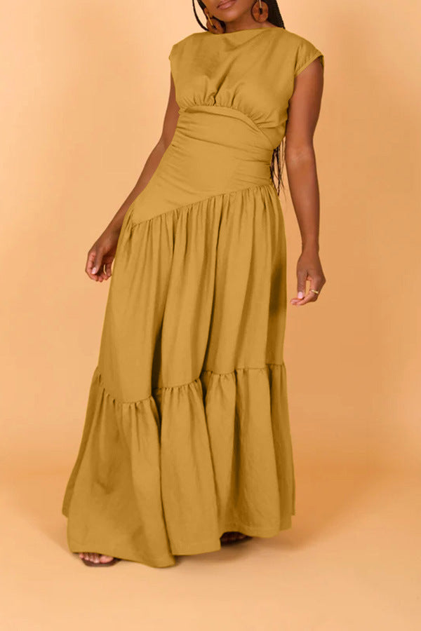 Asymmetrical Tiered Maxi Dress