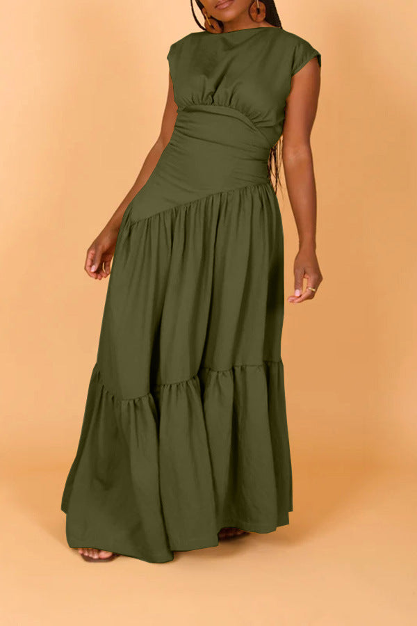 Asymmetrical Tiered Maxi Dress