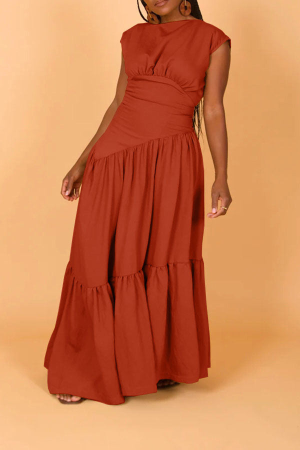 Asymmetrical Tiered Maxi Dress