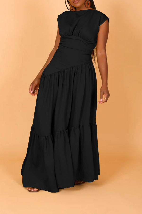 Asymmetrical Tiered Maxi Dress