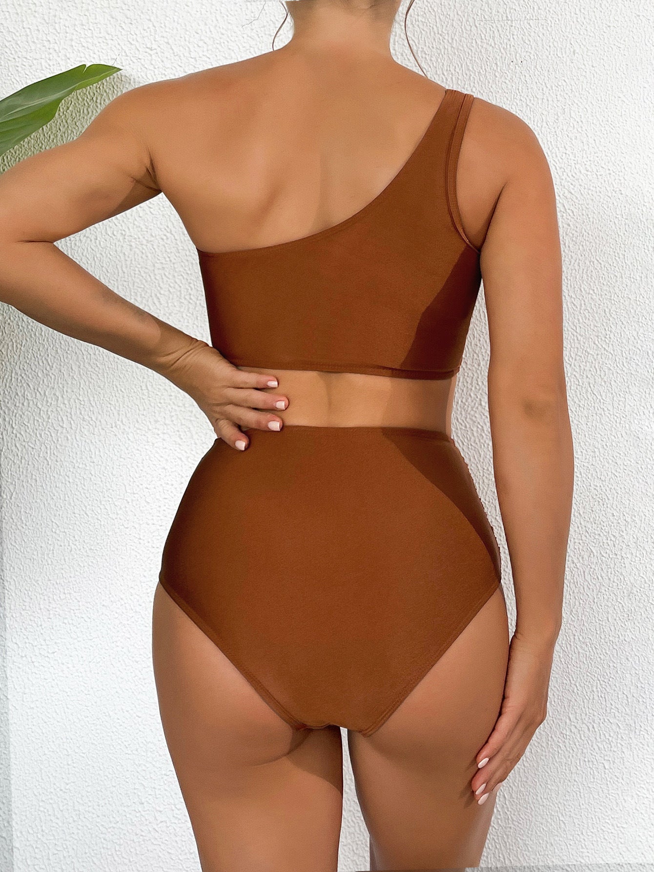 Two Piece One Shoulder Swim Set