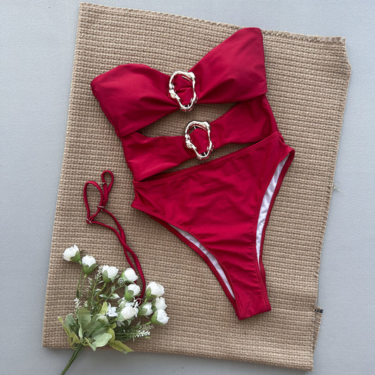 Bandeau Cut-Out Swimsuit