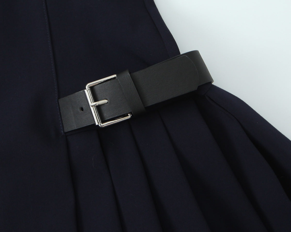 Low Waist Pleated Dress
