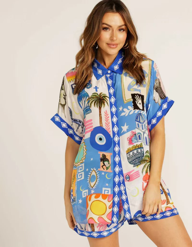 Blue Printed Co-Ord Set