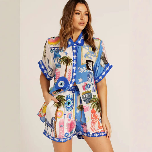 Blue Printed Co-Ord Set