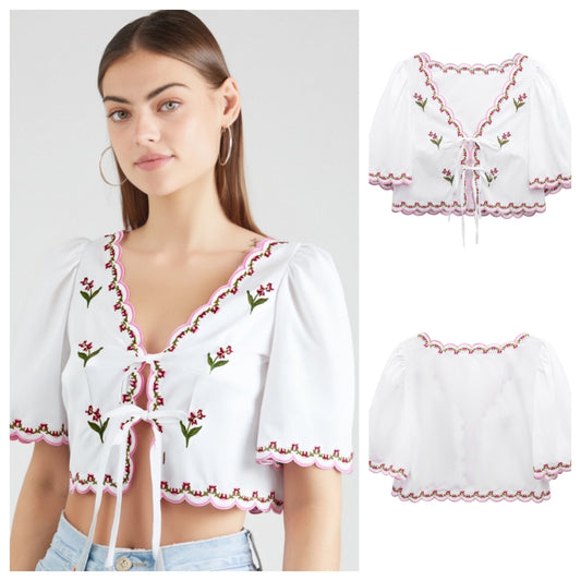 Blossom Tie-Front Crop Top
