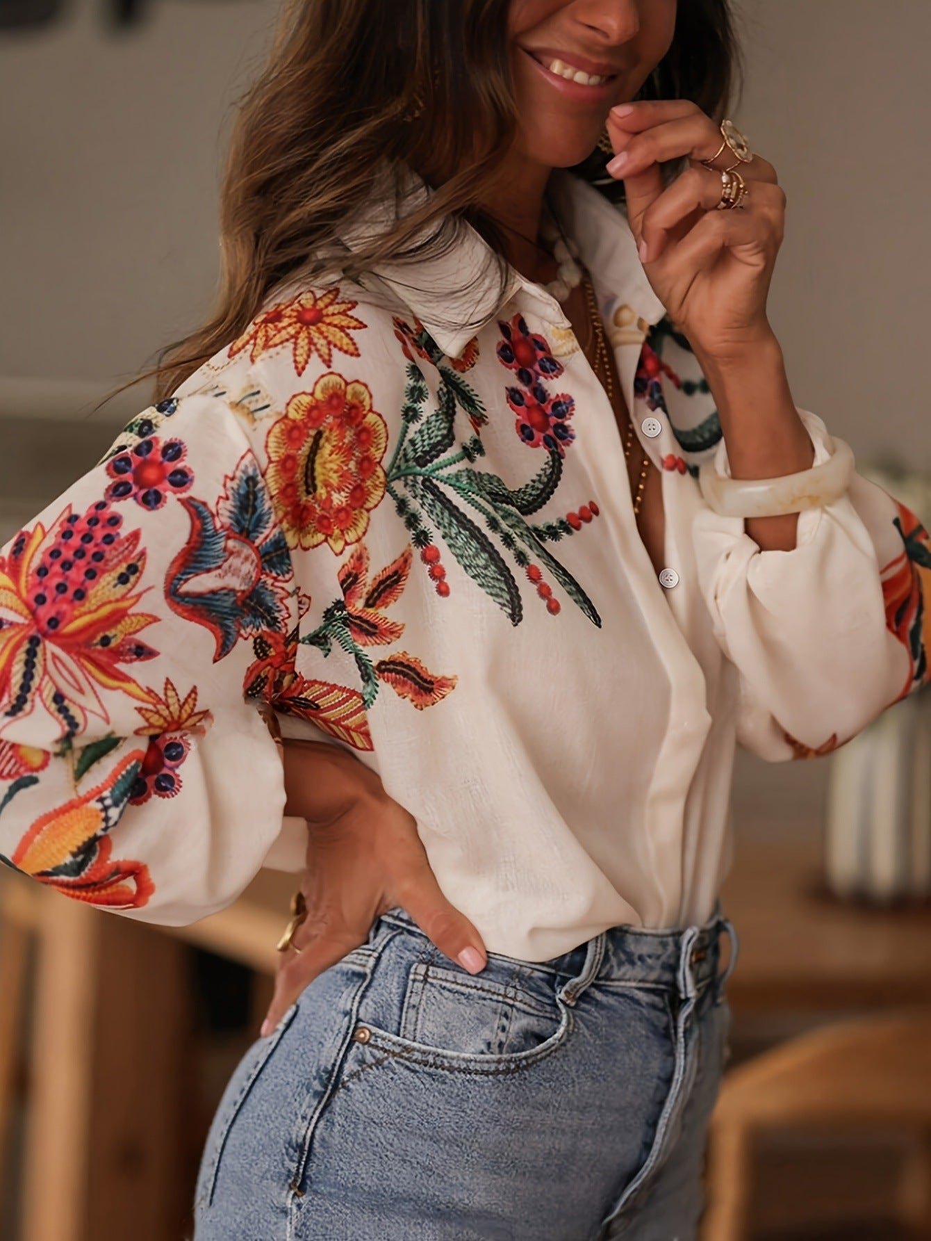 Digital Print Floral Shirt