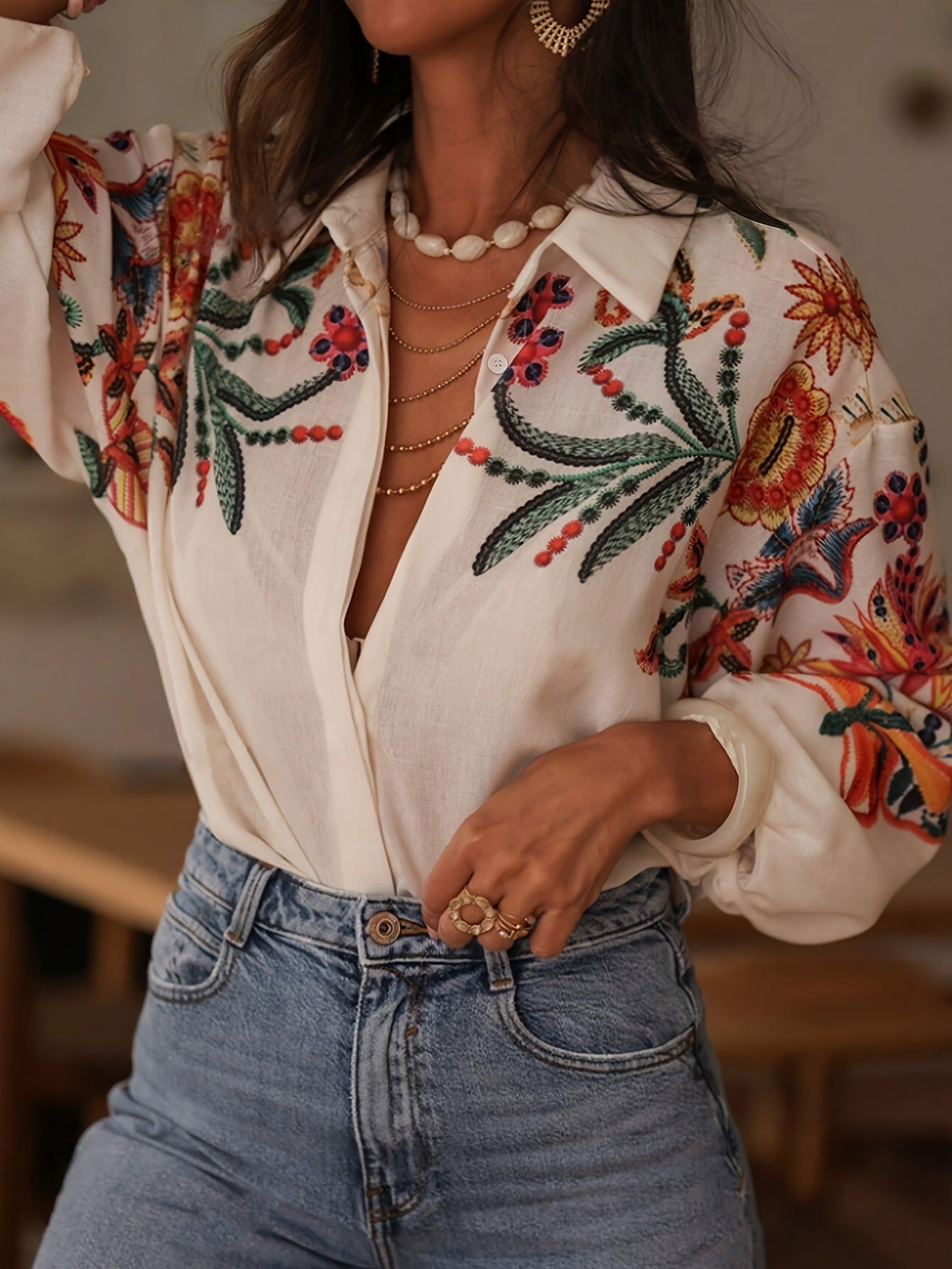 Digital Print Floral Shirt