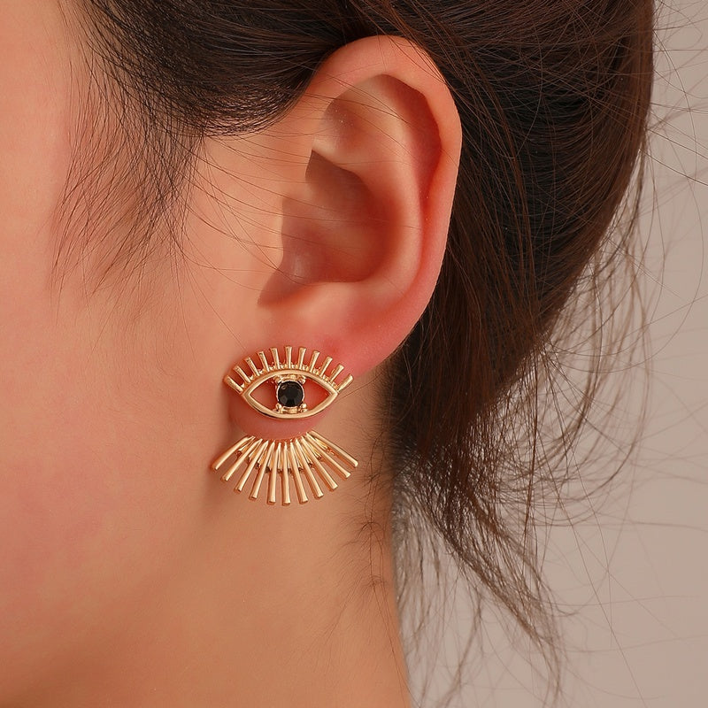 Gold Evil Eye Earrings