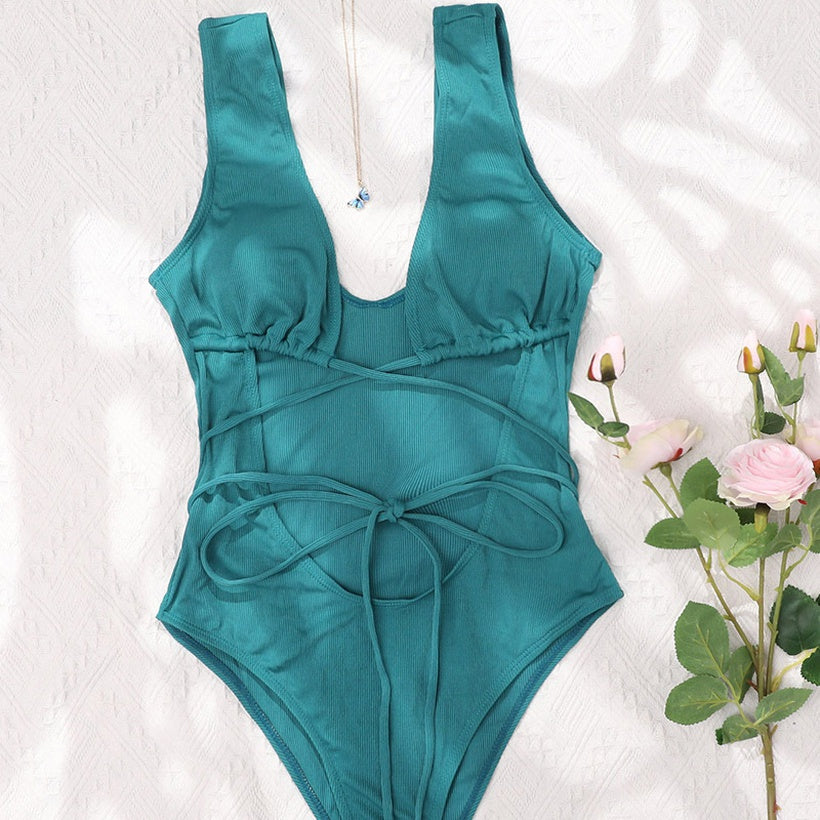 Teal Cut-Out Swimsuit