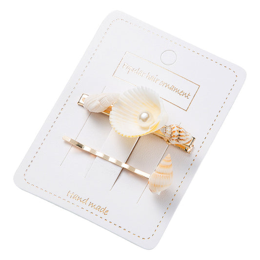 Pearl Inlaid Gold Heart Hair Pin Set