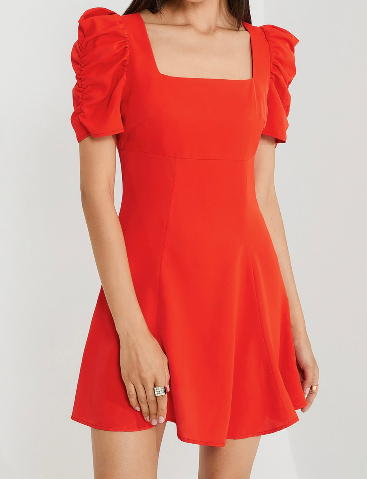 Orange A-Line Dress